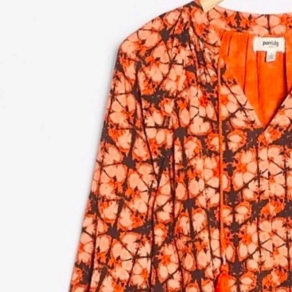 Anthropologie Porridge Elisabeth Boho Tassel Top Women’s Size Small Orange - Picture 7 of 9
